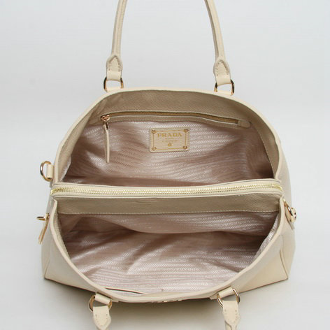 2014 Prada grainy calfskin tote bag BR4743 beige for sale